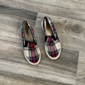 Abound Plaid Slip-On Flats - Red and Black